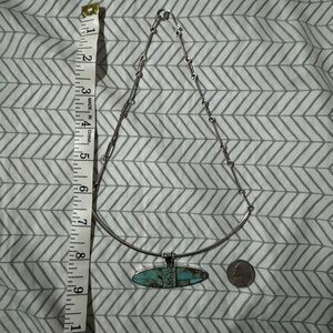 Turquoise and Sterling Silver Pendant Necklace